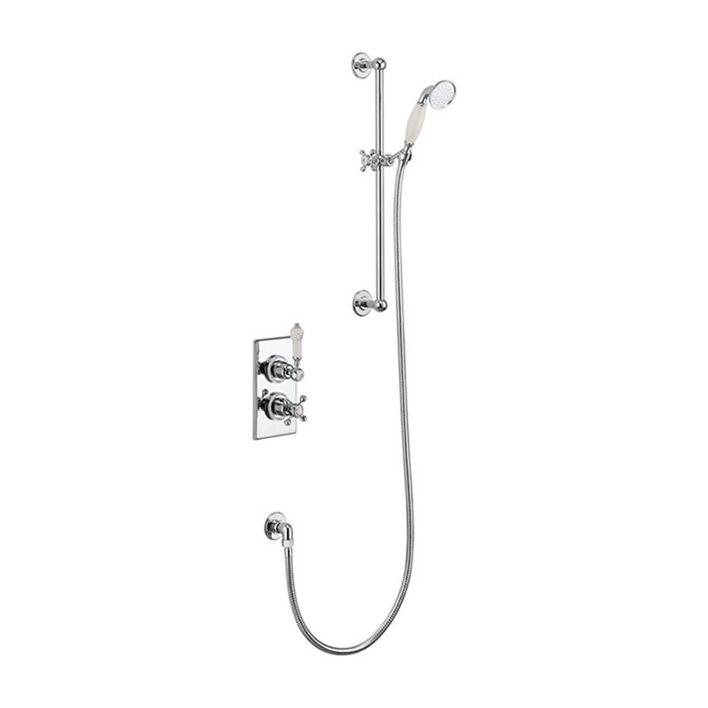 Trent Medici Thermostatic Single Outlet Concealed Shower Valve with Rail, Hose and Handset